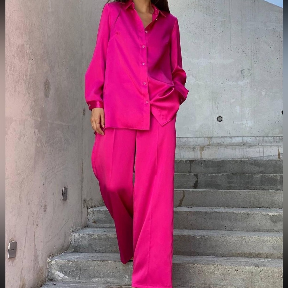 Luxury Suit Shirt + Wide Leg Pants